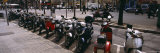 Mopeds Parked at a Roadside, Rambla de Catalunya, Barcelona, Catalonia, Spain