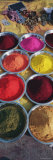 Powder Paints in Bowls, Orchha, Madhya Pradesh, India