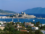Coastal View and St.Peter's Castle, Bodrum, Aegean Coast, Turkey