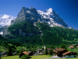 Town and Mountains, Grindelwald, Alps, Switzerland