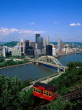 Duquesne Incline Cable Car and Ohio River, Pittsburgh, Pennsylvania, USA
