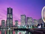 Night View of Minatomirai, Yokohama Pier, Yokohama, Honshu, Japan