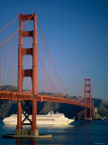 Golden Gate Bridge and Cruise Ship, San Francisco, California, USA
