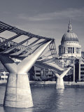St. Paul's and Millennium bridge, London, England