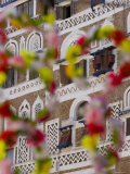 Frontage of Buildings and Floral Decorations, Sana'a, Yemen
