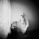Buy Pinhole Camera Shot of Standing Topless Woman in Hoop Skirt at AllPosters.com