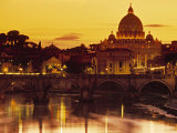 Buy St Peter's Basilica and Ponte Saint Angelo, Rome, Italy at AllPosters.com
