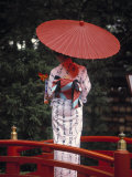 Geisha Girl with Kimono at Festival, Japan