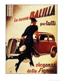 1930's Lady Running Towards Fiat Car, La Nuova Balilla per Tutti Eleganza Della Signora