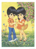 Buy Boy and Girl with Big Eyes in Spring at AllPosters.com