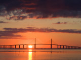 Buy Sun Rises Behind the Sunshine Skyway Bridge, Pinellas County, Florida at AllPosters.com