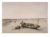 Buy Looking Towards the Pyramids of Dashour and Saccara with a Slave, Nile River at AllPosters.com