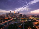 Evening Skyline Scene from St. Anthony Main, Minneapolis, Minnesota