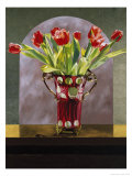 Buy Red Tulips in a Cranberry Vase at AllPosters.com