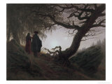 Man and Woman Contemplating the Moon