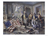 Betsy Ross Shows Washington the Stars and Stripes Giclee Print