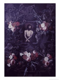 Christ in a Wreath of Flowers