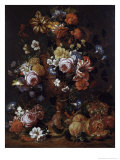Roses, Carnations and Flower in an Urn
