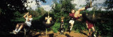 Group of Children Playing on Tire Swings