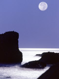 Rocks with Water and Full Moon, Laguna Beach, CA