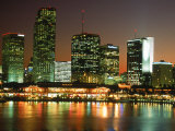 City Skyline at Night, Miami, FL