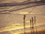 Family on Beach at Sunset