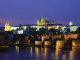 Night View of Charles Bridge and Prague Castle