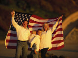 Buy Family Holding Up the American Flag at AllPosters.com