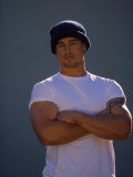 Buy Portrait of a Man Wearing Beanie Hat and Tshirt at AllPosters.com