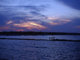 People Walking by Water at Sunset, Scituate, MA