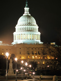 Night Shot of the United States Capitol Building and Capital Hill, USA