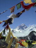 Mount Everest and Prayer Flags, Nepal
