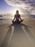 Buy Woman Meditating on Beach at AllPosters.com
