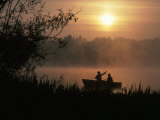 Buy Fishermen in Small Boat, Lake Cassidy, WA at AllPosters.com