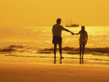 Buy Hilton Head, Father and Daughter Walking on Beach at AllPosters.com