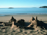 Sand Castle on Beach, Maine Coast, ME Photographic Print