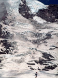 Hiker and Face of Mt. Rainier, WA
