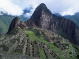 View of Incan Ruins, Machu Picchu, Peru