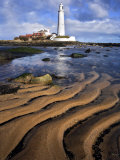 St. Marys Lighthouse with Sand Patterns, Newcastle, UK
