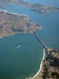 Aerial of San Francisco Bay and Golden Gate Bridge