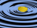 Aspen Leaf Landing on Water