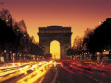 Paris, France, Arc De Triomphe at Night Photographic Print