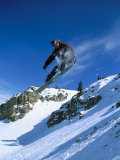 Buy Person Holding Snowboard While Jumping at AllPosters.com