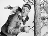Skier Running Into Tree Photographic Print