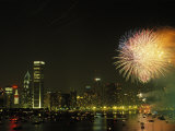 Fireworks and Chicago Skyline in the Evening, IL