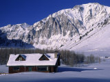 Cabin in Snow, Convict Lake, Sierra NV Mts, CA