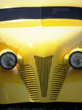 Headlights and Front Grille of Antique Car