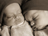 Newborn Twins Sleeping Photographic Print
