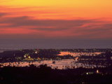 Newport Beach and Marina at Night, California