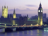 Houses of Parliament at Night, London, England